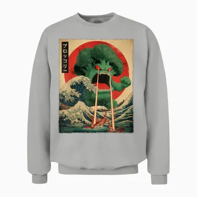 Brokkoli Brokkoli Kaiju Monster Japanisches Vintage-Poster Unisex Sweatshirt - Ash