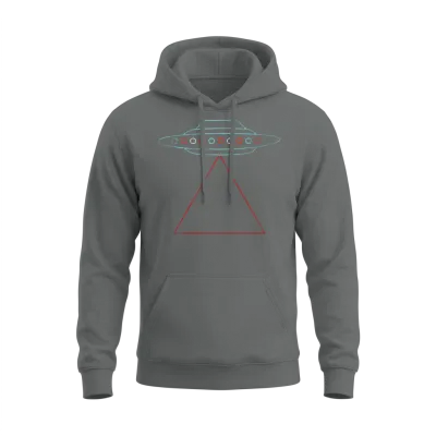 Retro Ufo Unisex Hoodie - Graphite Heather