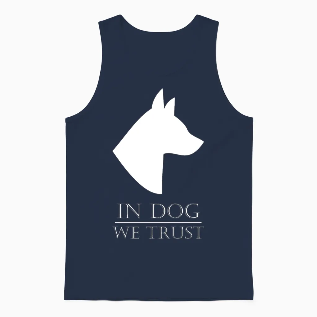In Dog We Trust - Lovers Unisex Tank Top in Navy