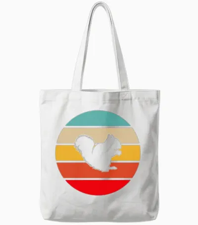 Squirrel Retro Tote Bags - White