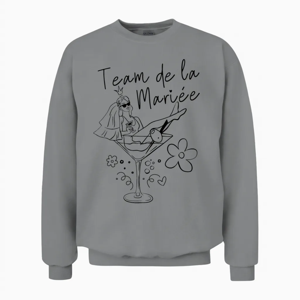 Bride Team Surprise for a Team Bride Unisex Sweatshirt in Sport Grey
