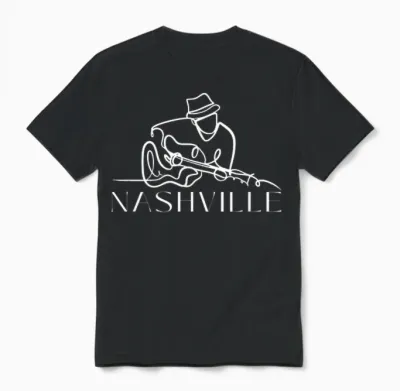 Men's Nashville Tennessee Guitar Unisex T-Shirt - Black