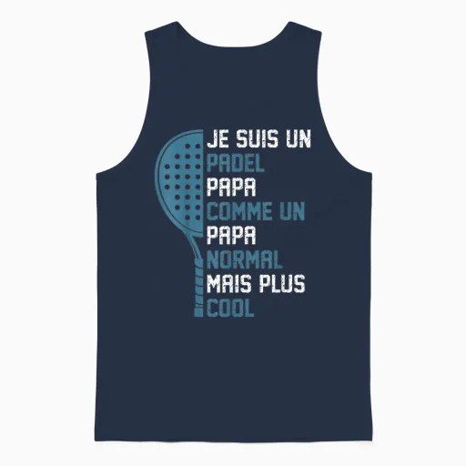 Fête Des Pères Padeliste Je Suis Un Padel Papa Unisex Tank Top in Navy