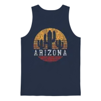 Arizona Vintage Retro Cactus Unisex Tank Top - Navy – 1