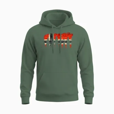 Mountain Nature Norway Flag Scandinavia Norway T-Shirt, Black Unisex Hoodie - Military Green