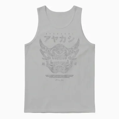 Backprint Japanese Streetwear Y2k Techwear Anime Cyberpunk Unisex Tank Top - Ash