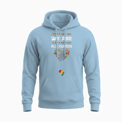 We Are All Human Unisex Hoodie - Light Blue