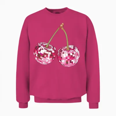 ästhetischer Trendiger Y2k-Disco-Kugel Mit Kirsche, Für Damen, Girly Unisex Sweatshirt - Heliconia