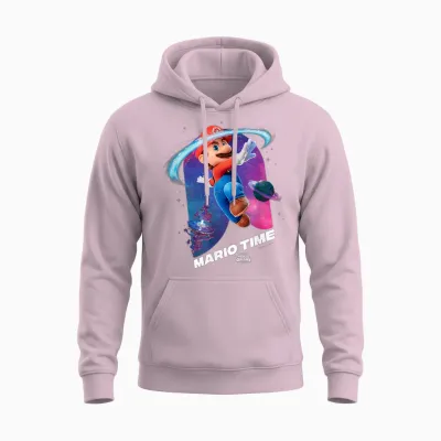 The Super Mario Galaxy Movie Mario Time Unisex Hoodie - Light Pink