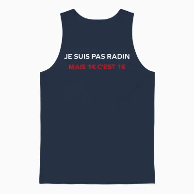 Funny Quote Je Ne Suis Pas Radin Humour Stingy T-Shirt, Black, S Unisex Tank Top - Navy
