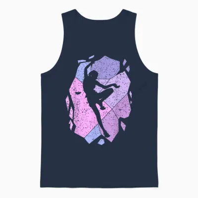 Climbing Climber Female Girl T-Shirt, Black, S Unisex Tank Top - Navy
