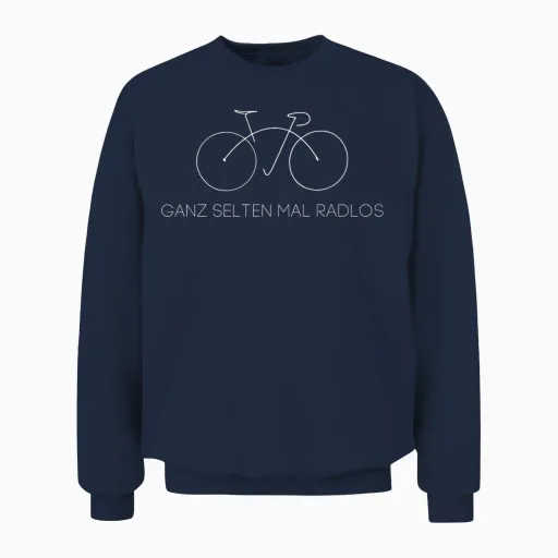 Very Rare Mal Radlos Motif for Cyclists, Bicycle, Road Bike T-Shirt, Black Unisex Sweatshirt - Navy