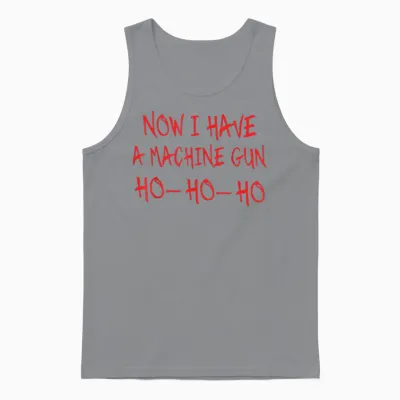 Funny Christmas Now I Have a Machine Gun Ho Ho Ho Unisex Tank Top - Sport Grey
