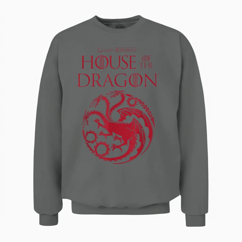 House of the Dragon Targaryen Crest Logo Unisex Sweatshirt in Graphite Heather