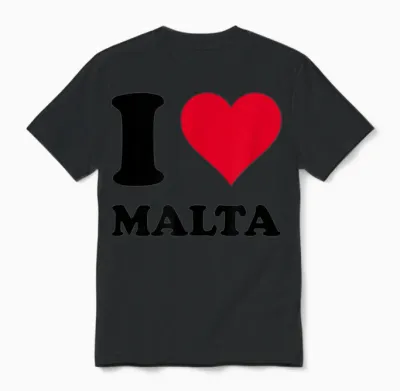 Ich Liebe Malta T-Shirt, White, S Unisex T-Shirt - Black
