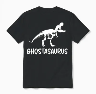 Ghostasaurus Funny Halloween Unisex T-Shirt - Black