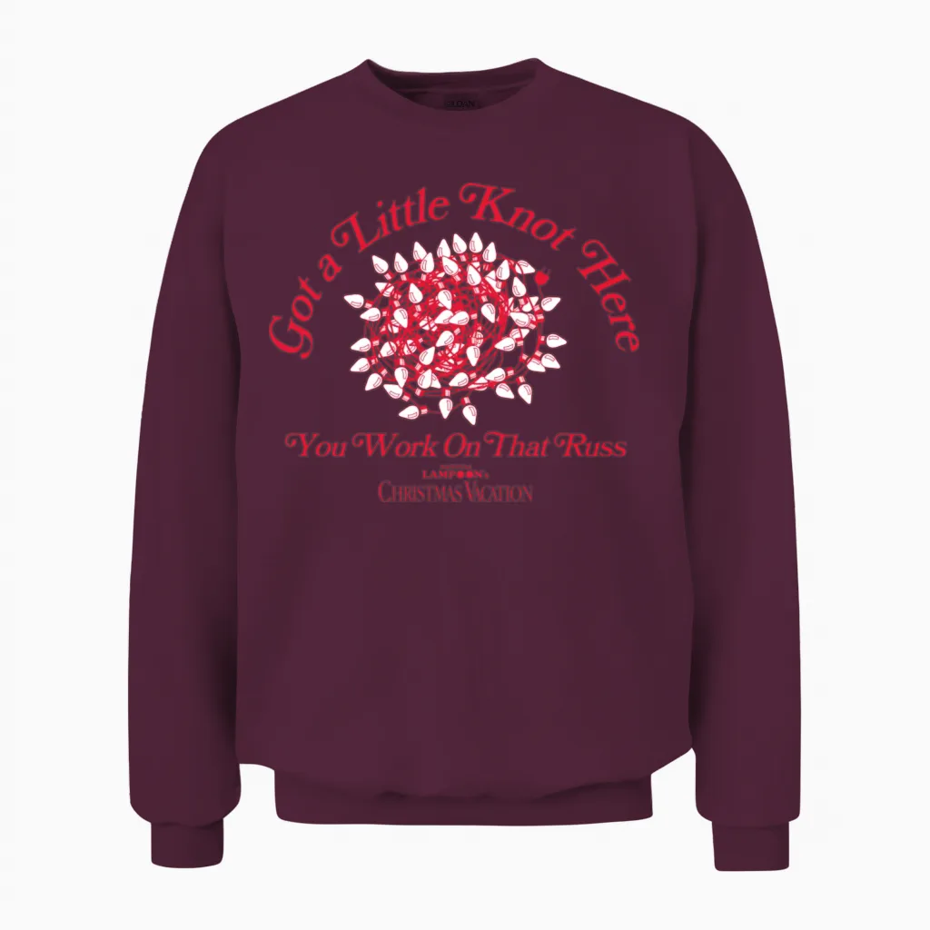 National Lampoon's Christmas Vacation Little Knot Unisex Sweatshirt in Maroon