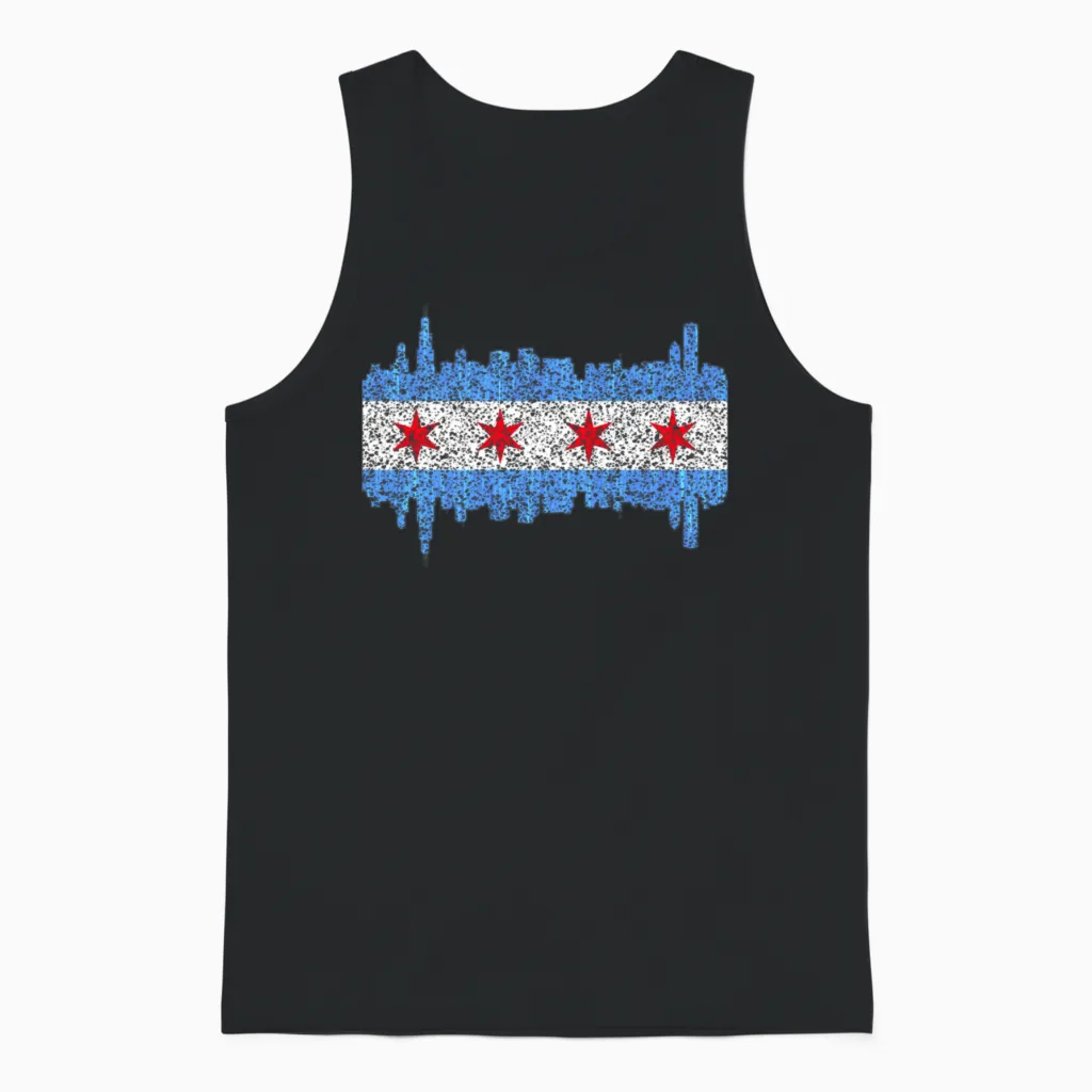 City of Chicago Chicago City Unisex Tank Top in Black