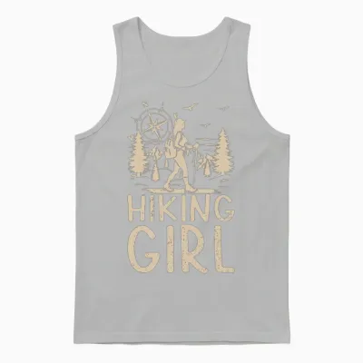 Mountain Hiking Girl Hiking Girl Unisex Tank Top - Ash