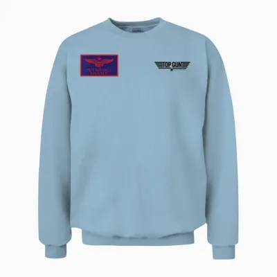 Top Gun Pete Mitchell Maverick T-Shirt Chest Badge, Grey, S Unisex Sweatshirt - Light Blue