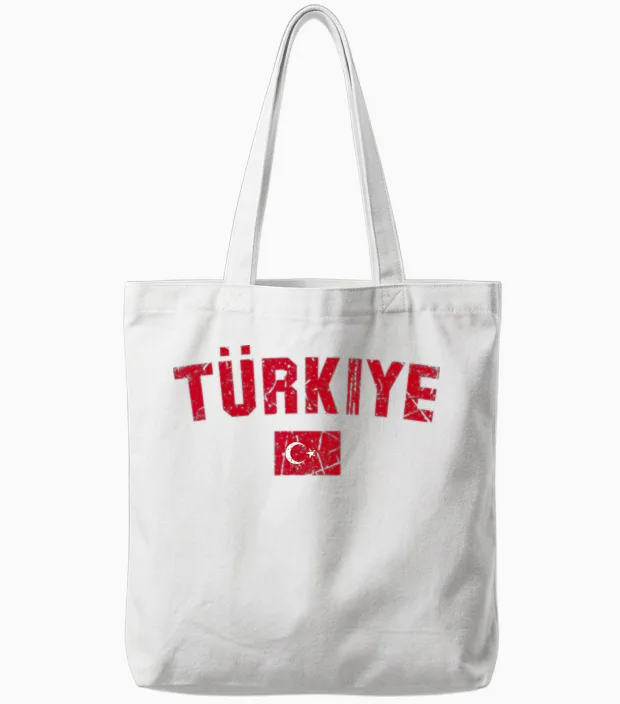 Türkiye Türkei Flagge | Damen Herren Kinder Türkei Tote Bags in White