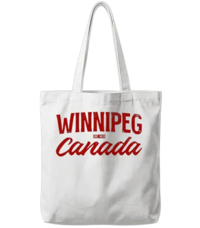 Winnipeg Canada Vintage Script Tote Bags - White