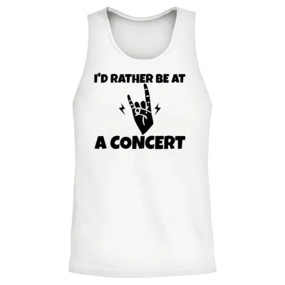 I'd Rather Be at a Concert Unisex Tank Top - White
