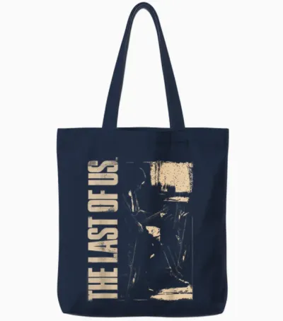The Last of Us Ellie with Guitar Edgy Video Game Tote Bags - Navy