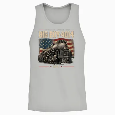 Big Boy 4014 Steam Train Vintage Locomotive Engine Unisex Tank Top - Ash