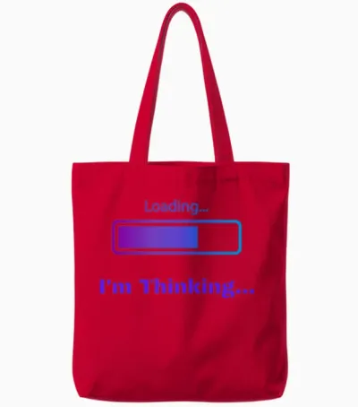 Loading... Funny Quotes Tote Bags - Red