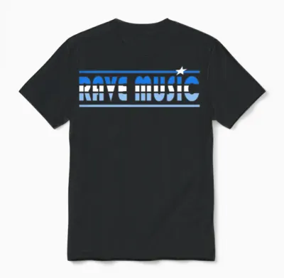 Rave Music Retro Unisex T-Shirt - Black