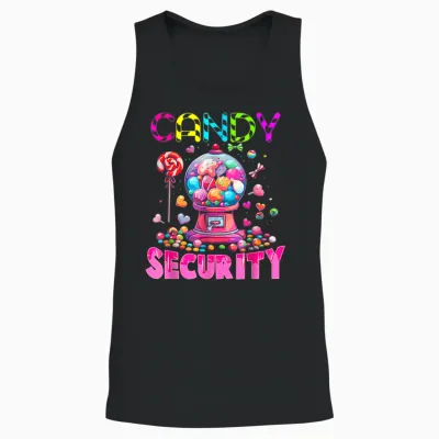 Candy Security Candyland Costume Kids Teens Adult Unisex Tank Top - Black
