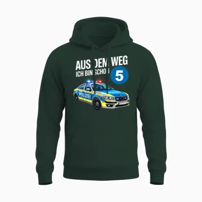 Kinder 5. Geburtstag Polizei 5 Jahre Kinder Junge Ich Bin Schon 5 Unisex Hoodie - Forest