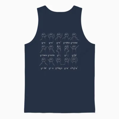 Math Functions Mathematics Nerdy Geek Student Gift Unisex Tank Top - Navy