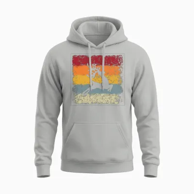 Moose Retro Unisex Hoodie - Ash