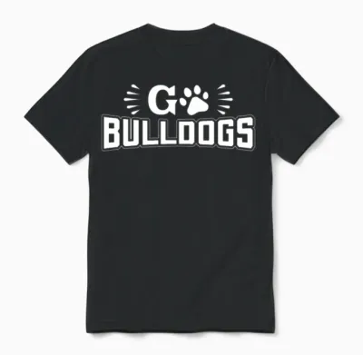 Go Bulldogs Football Teamwork Bulldog School Unisex T-Shirt - Black