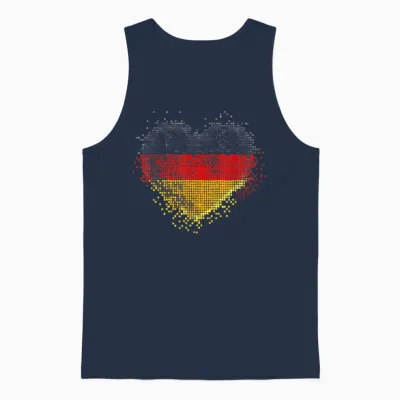 Deutschland Deutsche Flagge Herz Unisex Tank Top - Navy