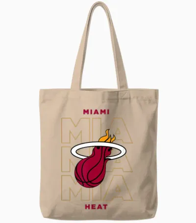 Nba - Miami Heat Stacked City Logo Tote Bags - Natural