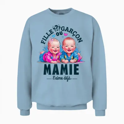 Gift Gender Reveal Granny Party Gender Reveal Unisex Sweatshirt - Light Blue
