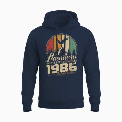 Légendaire Depuis 1986 Anniversaire 40 Ans Hommes Femmes Unisex Hoodie - Navy