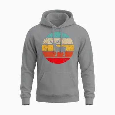 Moose Retro Unisex Hoodie - Sport Grey