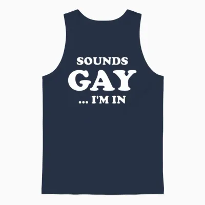 Vintage Sounds Gay I'm in Funny Parade Equal Pride Unisex Tank Top - Navy