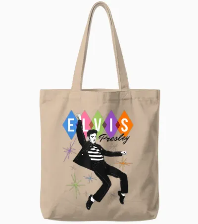 Elvis Presley Official Dancing Star Tote Bags - Natural