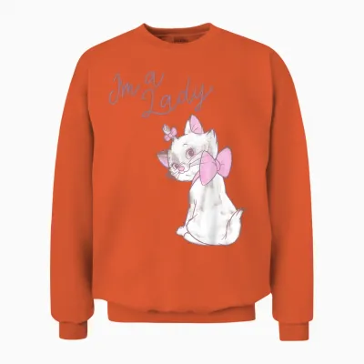 Disney the Aristocats Marie I'm a Lady Portrait T-Shirt, White, S Unisex Sweatshirt - Orange