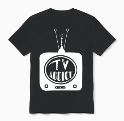 Tv Addict Retro Unisex T-Shirt - Black