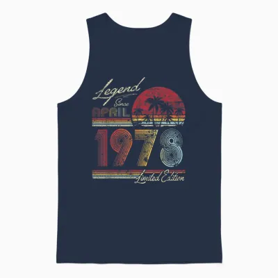 46th. Geburtstag Geschenk Legende Seit April 1978 Unisex Tank Top - Navy