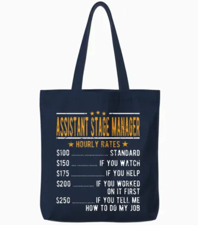 Assistant Stage Manager Hourly Rates Tote Bags - Navy