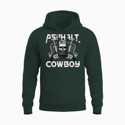 Mens Asphalt Cowboy Funny Truck Driver Trucker Unisex Hoodie - Forest