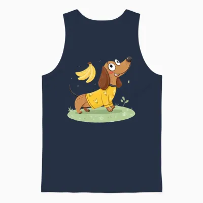 Cute Dog Unisex Tank Top - Navy