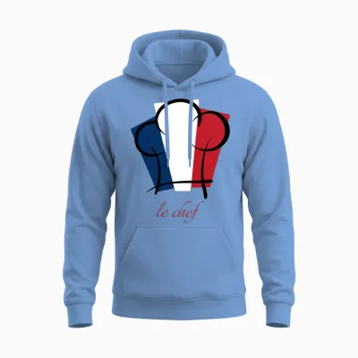Le Chef. French Food Lover Cook Unisex Hoodie - Carolina Blue